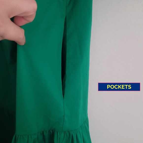 NWT Never worn ONE ONE SIX Kelly Green puffed sleeved spring/summer dress (S) - Picture 6 of 6